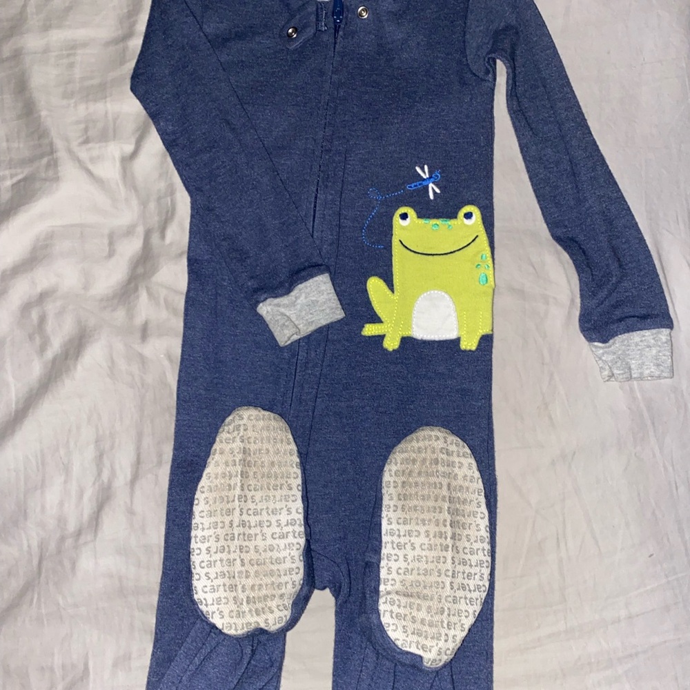 Carter's Blue Frog Pajama Onesie